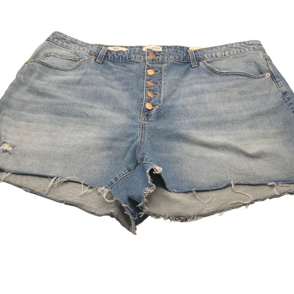 Universal Thread Women's Size 22W Vintage Midi Short Cut Off Blue Denim New - Picture 1 of 14